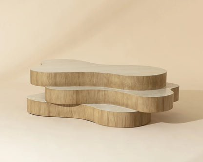 Geddes Coffee Table - Travertine Look - Cream