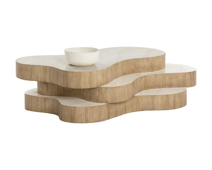 Geddes Coffee Table - Travertine Look - Cream