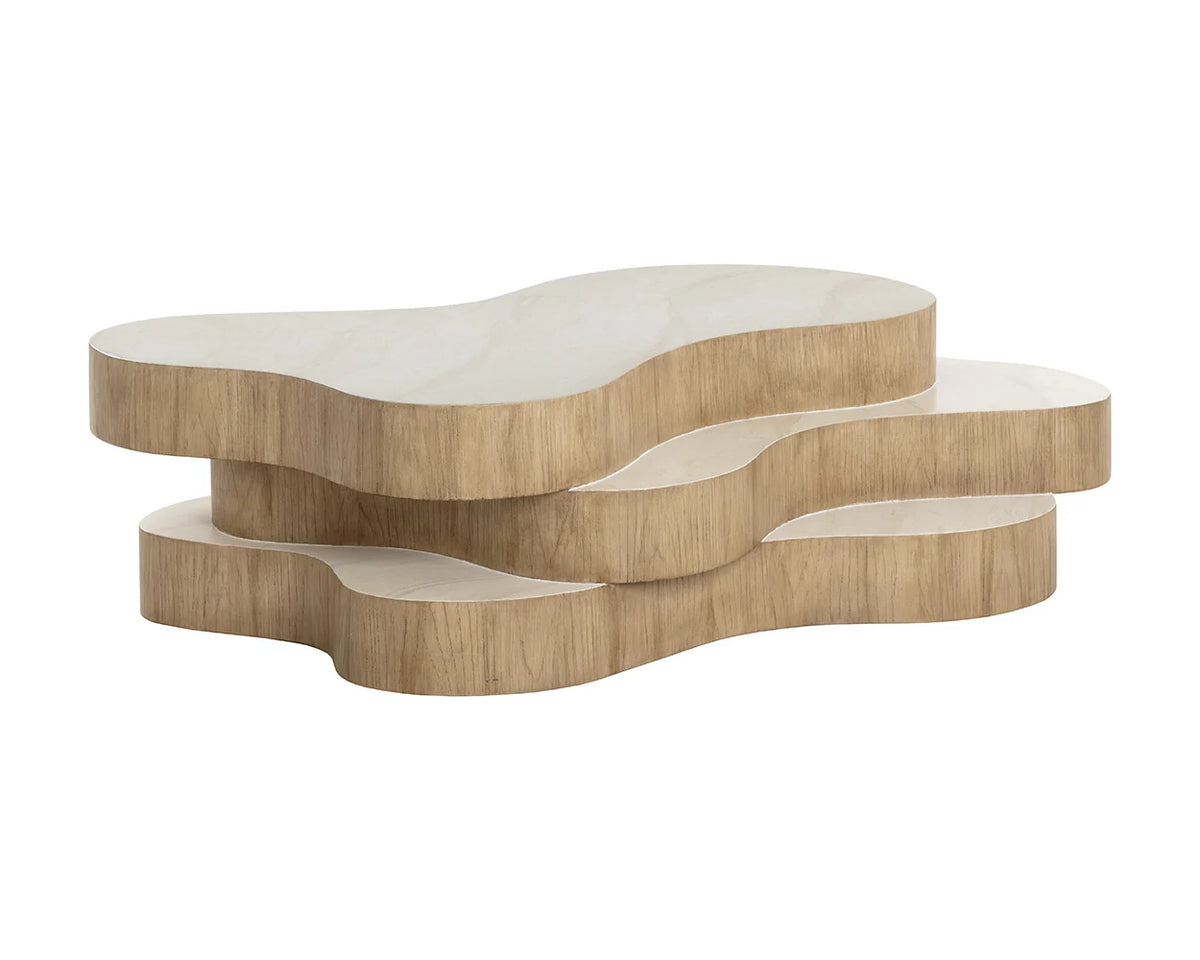 Geddes Coffee Table - Travertine Look - Cream