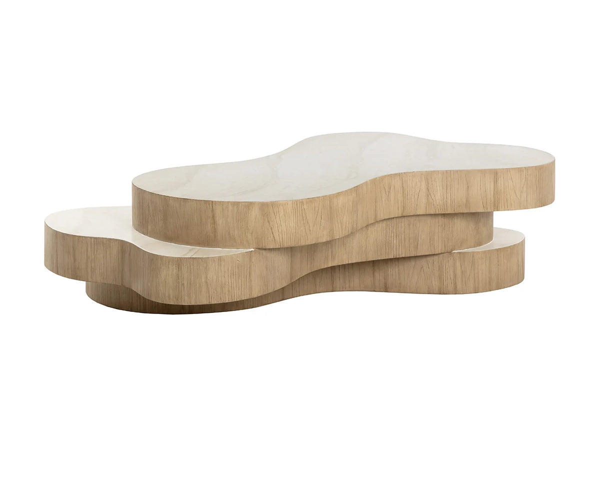 Geddes Coffee Table - Travertine Look - Cream