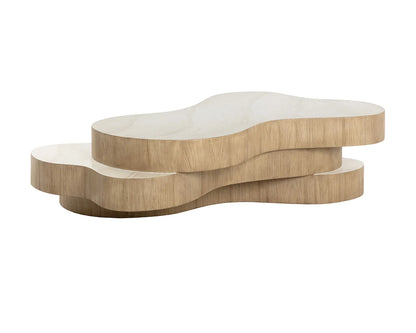 Geddes Coffee Table - Travertine Look - Cream