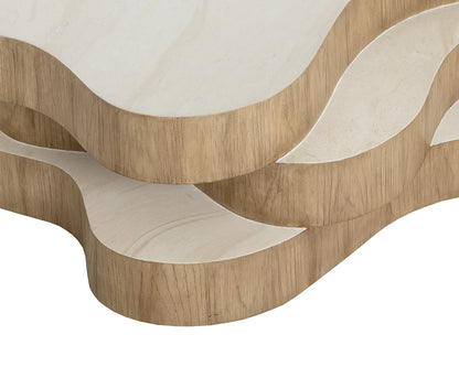 Geddes Coffee Table - Travertine Look - Cream