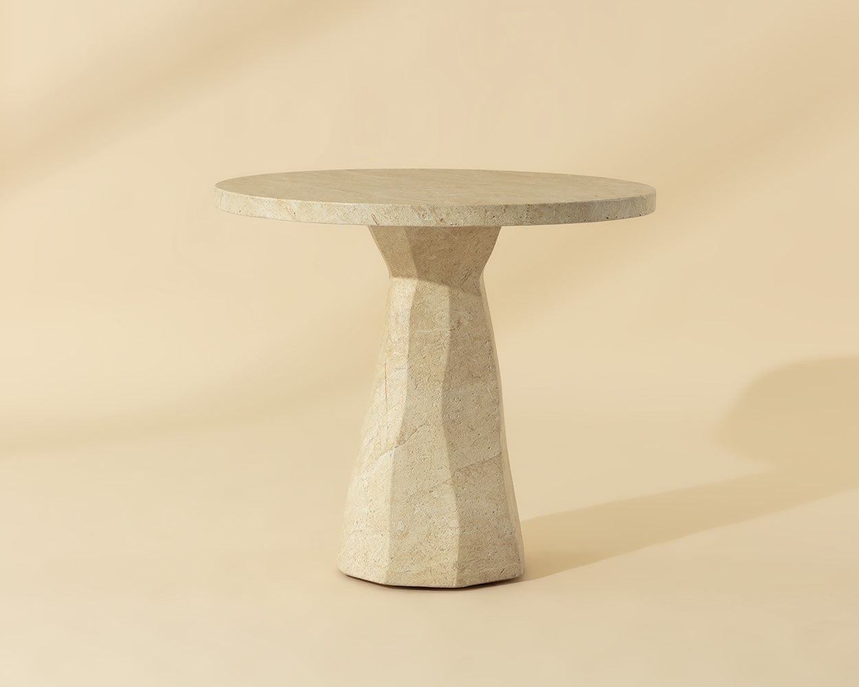 Kliff Bistro Table - Travertine Look - Natural