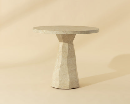 Kliff Bistro Table - Travertine Look - Natural