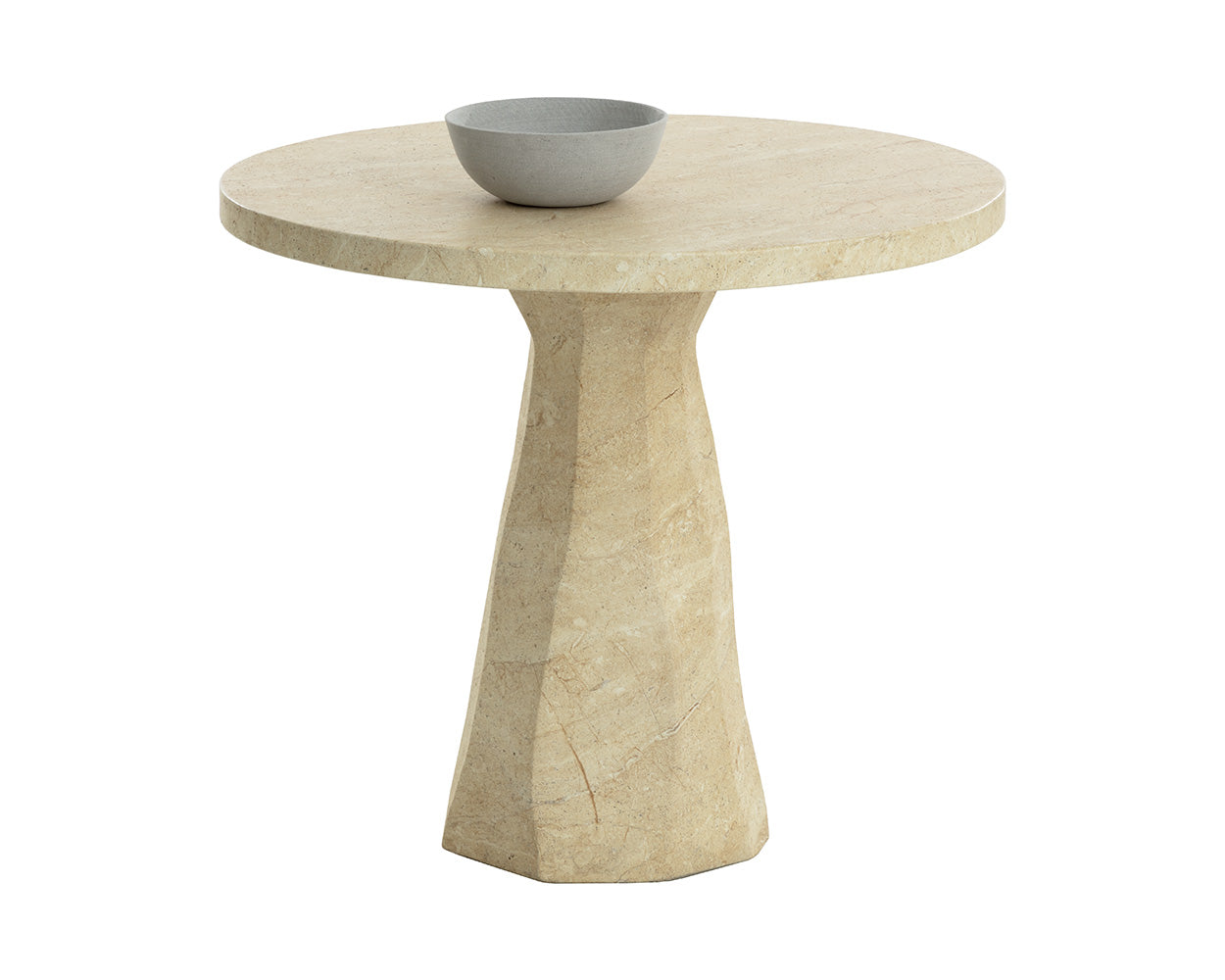 Kliff Bistro Table - Travertine Look - Natural