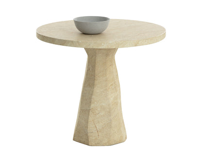 Kliff Bistro Table - Travertine Look - Natural