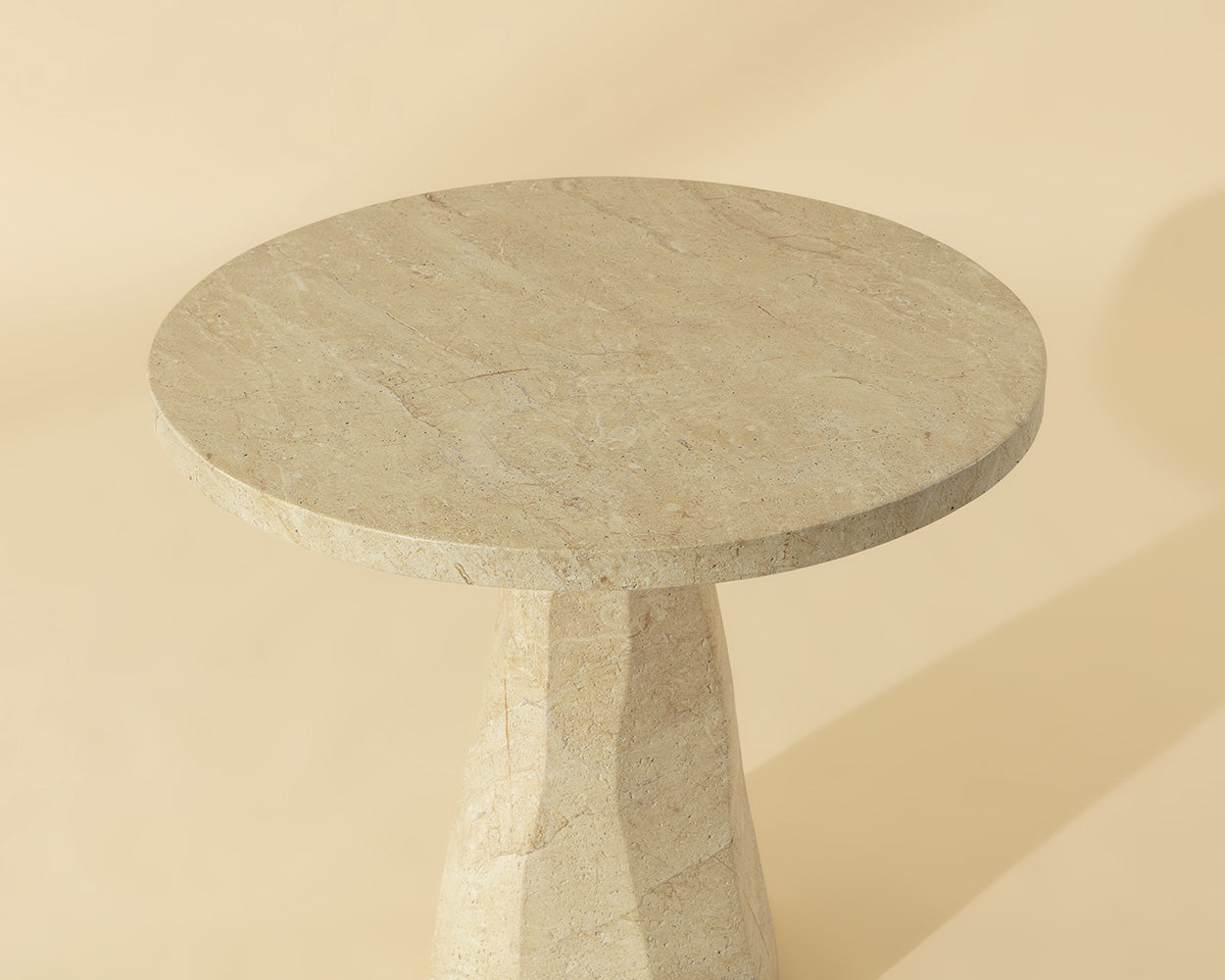 Kliff Bistro Table - Travertine Look - Natural