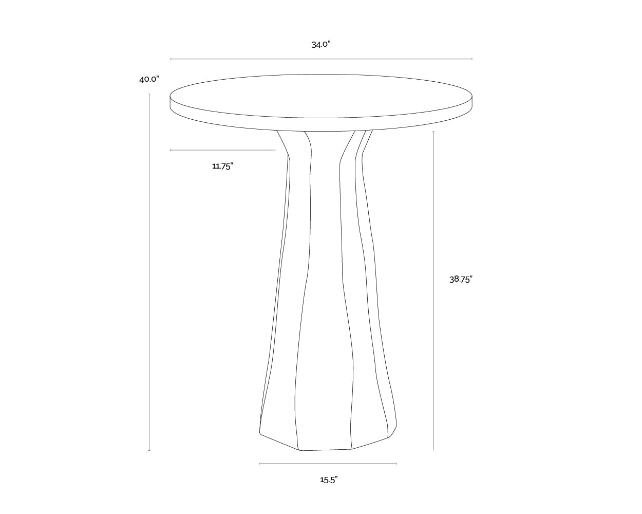 Kliff Bar Table - Black