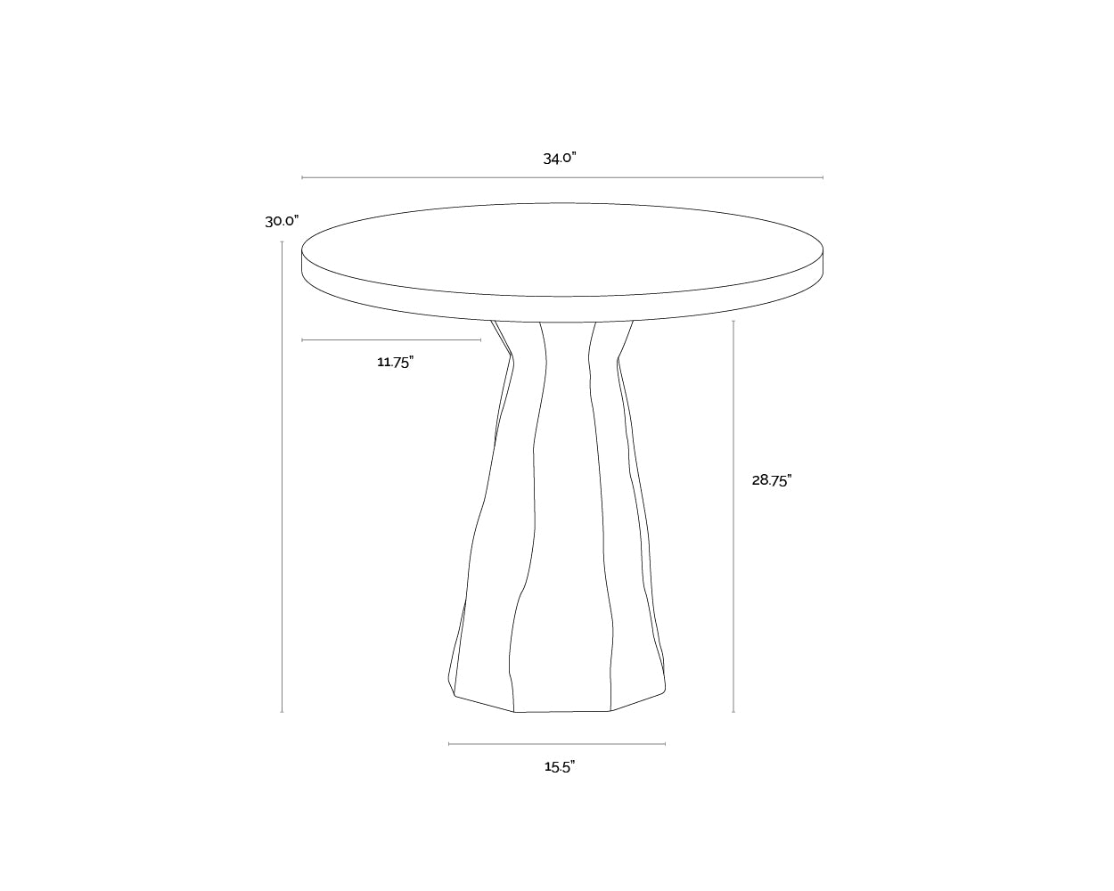 Kliff Bistro Table - Black