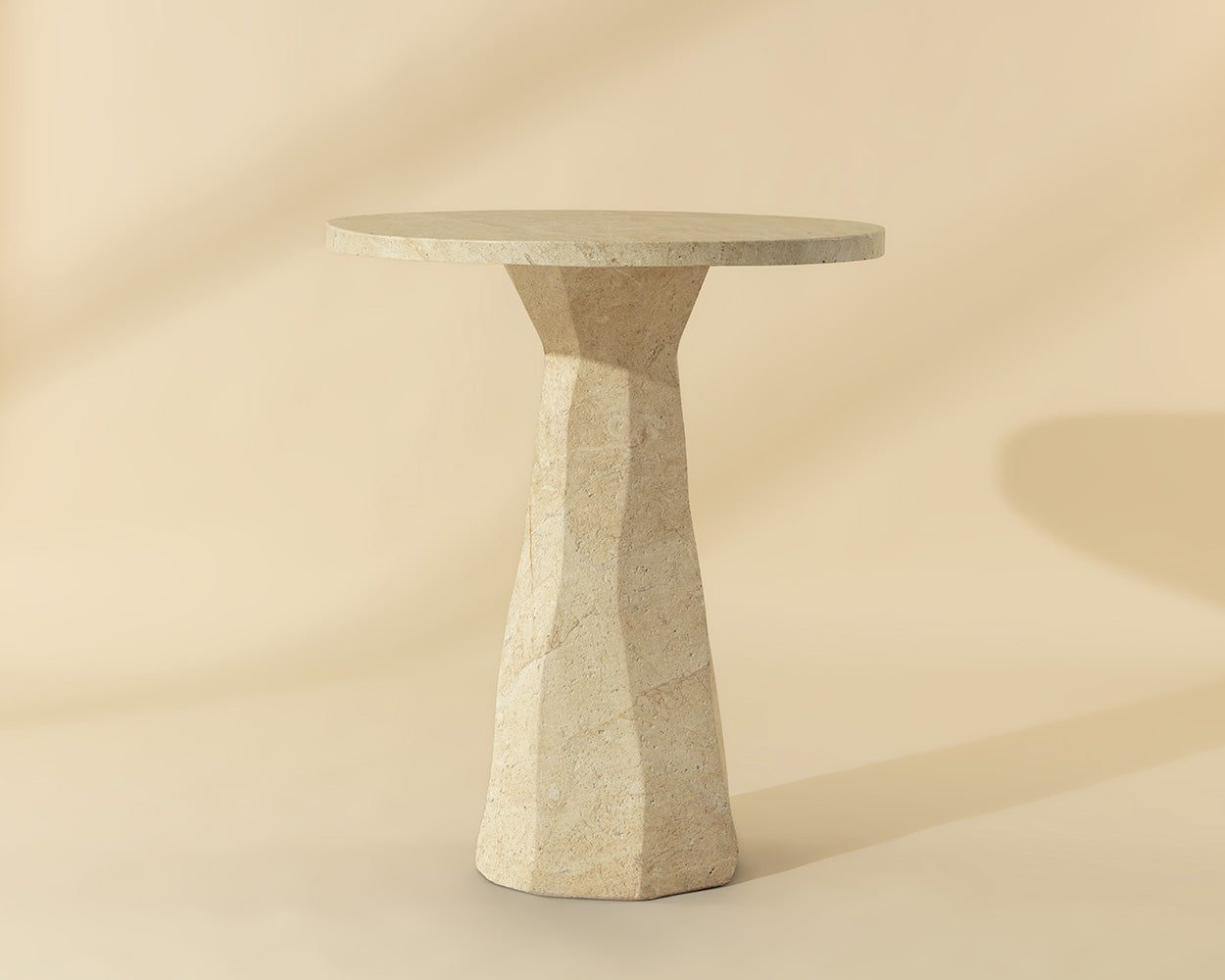Kliff Bar Table - Travertine Look - Natural