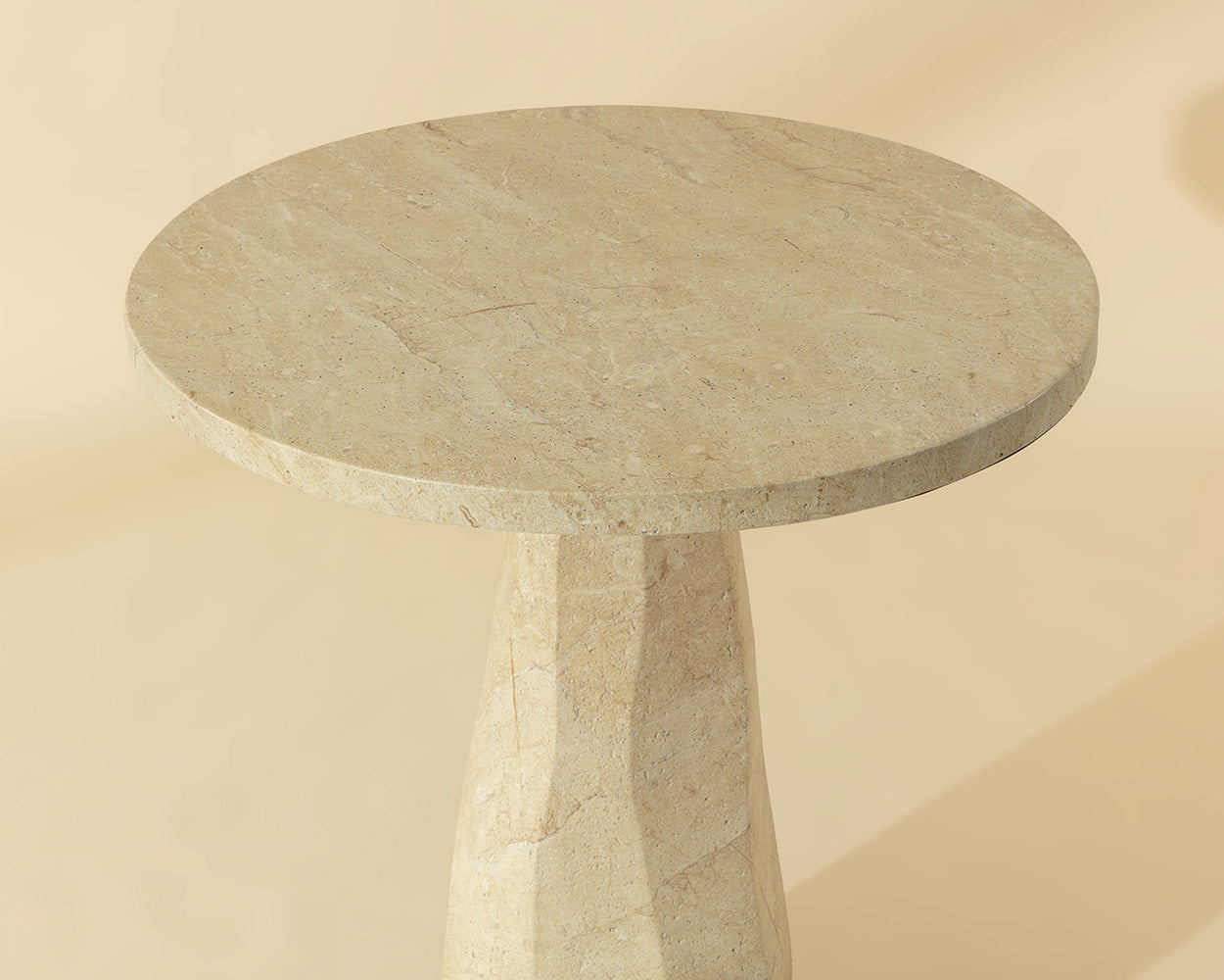 Kliff Bar Table - Travertine Look - Natural