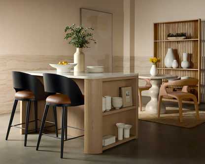 Raul Bistro Table - Travertine Look - Dune
