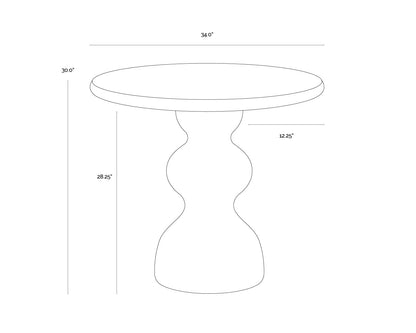 Raul Bistro Table - Travertine Look - Dune