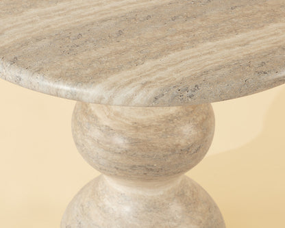 Raul Bistro Table - Travertine Look - Dune