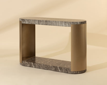 Cavette Console Table - Marble Look - Dark Emperador