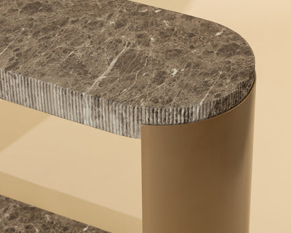 Cavette Console Table - Marble Look - Dark Emperador